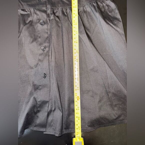 Theory Black Peplum Style 3/4 Sleeve Button Down peasant Top Size Medium EUC - Picture 8 of 8